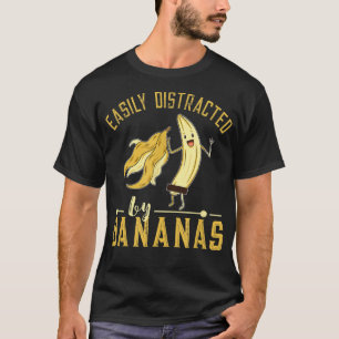 Banana Easily Distracted Banana Vegan Food Vegetar T-Shirt