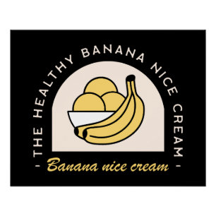 Banana Eis nettes, lustiges, ästhetisches Schwarz Poster