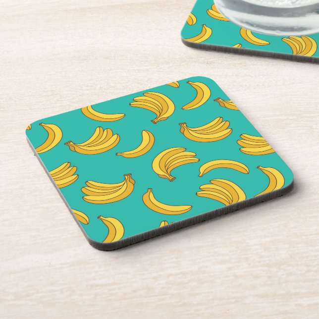 Banana Frucht Fun Muster Getränkeuntersetzer (Linke Seite)