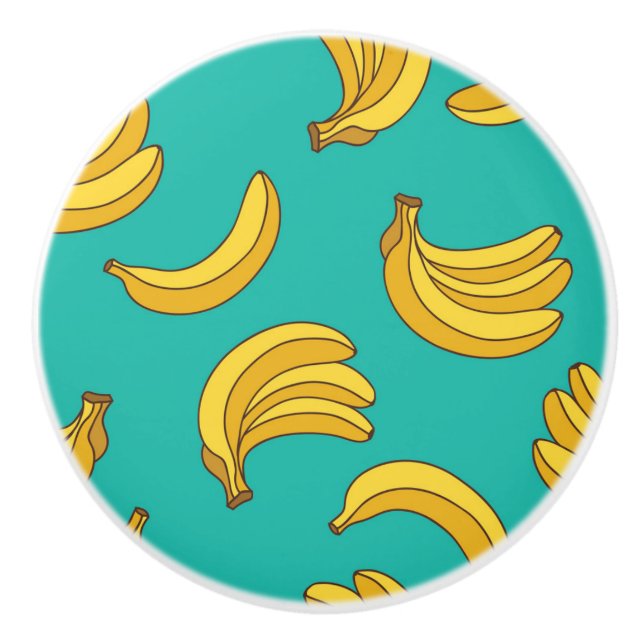 Banana Frucht Fun Muster Keramikknauf (Vorderseite)