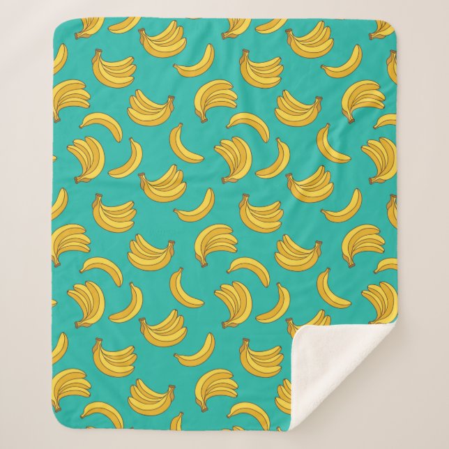 Banana Frucht Fun Muster Sherpadecke (Vorderseite)