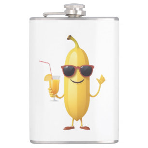 Banana Fun Frohes Urlaub Tropisches Party Flachmann