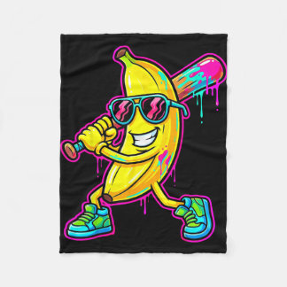 Banana funny baseball drip ice cream kids youth fleecedecke