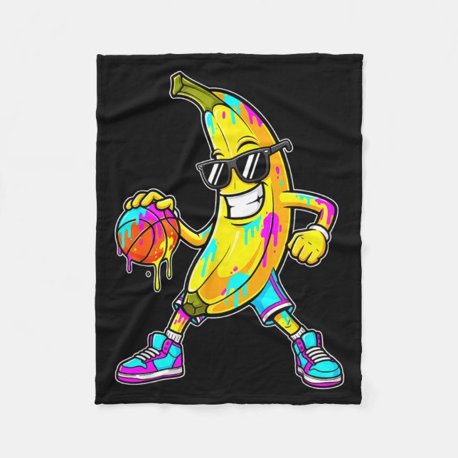 Banana Funny Basketball Drip Kids Youth Boys Girls Fleecedecke (Vorderseite)