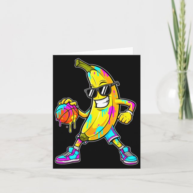 Banana Funny Basketball Drip Kids Youth Boys Girls Karte (Vorderseite)