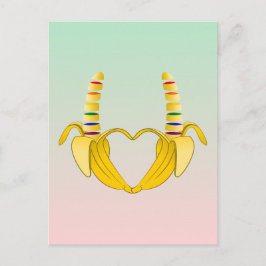 Banana Gay Pride Freiheit Herz Postkarte