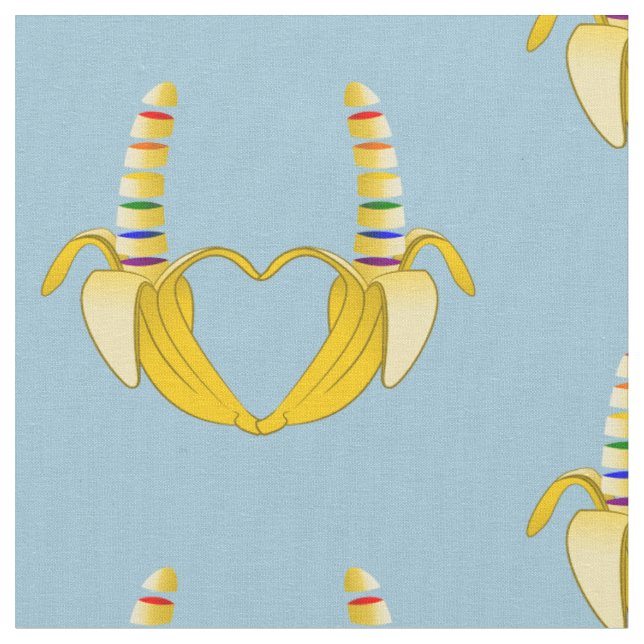 Banana Gay Pride Freiheit Herz Stoff (Nahaufnahme)