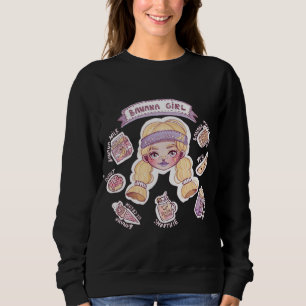 Banana Girl mit Milk Donut Ice Cream Smoothie Col Sweatshirt