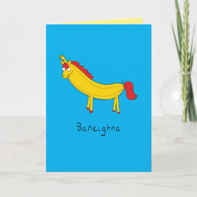 Banana Horse Niedlich Kids Karte (Vorderseite)