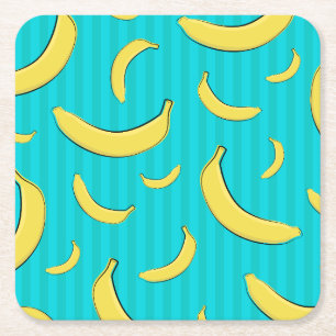 Banana Illustration Rechteckiger Pappuntersetzer