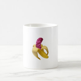 Banana in Imitats Rosa Glitzer sieht köstlich aus Kaffeetasse