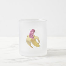 Banana in Imitats Rosa Glitzer sieht köstlich aus
