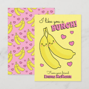 Banana Kids Classroom Valentine Cards Dankeskarte