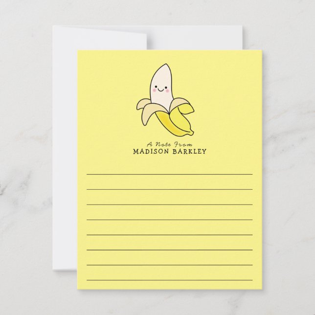 Banana Kid's Cute Kawaii Flat Stationnaire Cartes (Devant)