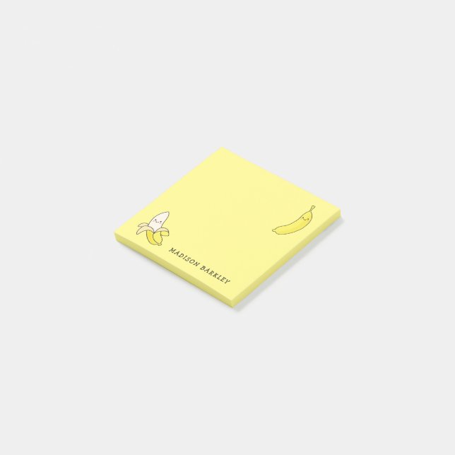 Banana Kids Niedlicher Kawaii Post-it Klebezettel (angewinkelt)