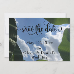 Banana Leaf Gerahmt Sky Tropical Save the Date