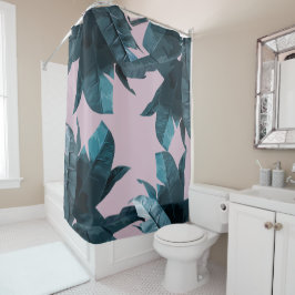 Banana Leaf Print Lilac Duschvorhang