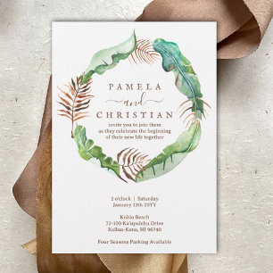 Banana Leaf Wreath Wedding Einladung