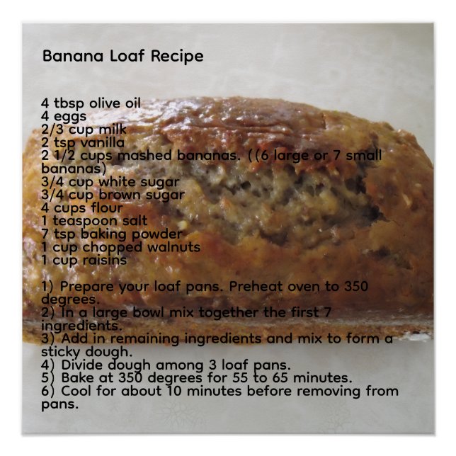 Banana Loaf Rezept Poster (Vorderseite)