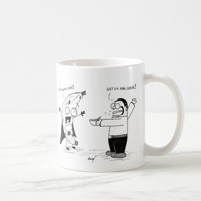Banana Man Funny Cartoon Tasse (Rechts)