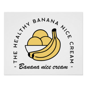 Banana nice Creme hausgemachte gesunde Früchte Äst Poster