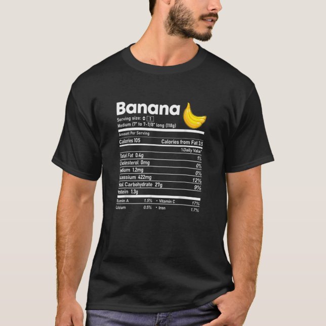 Banana Nutrition Fakten Erntedank Weihnachtsnachts T-Shirt (Vorderseite)