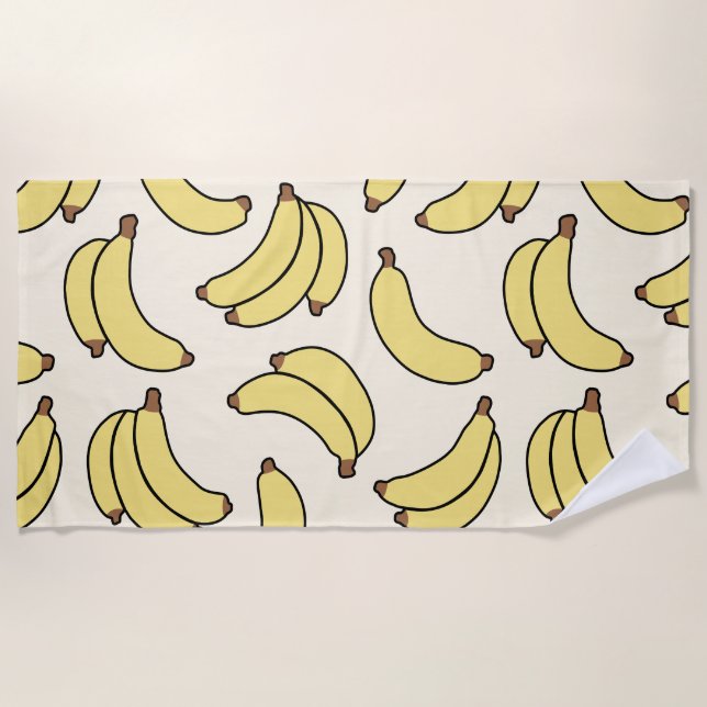 Banana Parade Butter Gelb Strandtuch (Vorderseite)