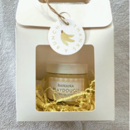 Banana Party Playdough Yellow Gingham Labels Adressaufkleber