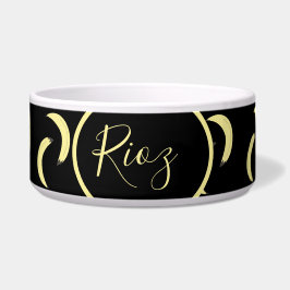 Banana Pattern Schwarzer Name Napf