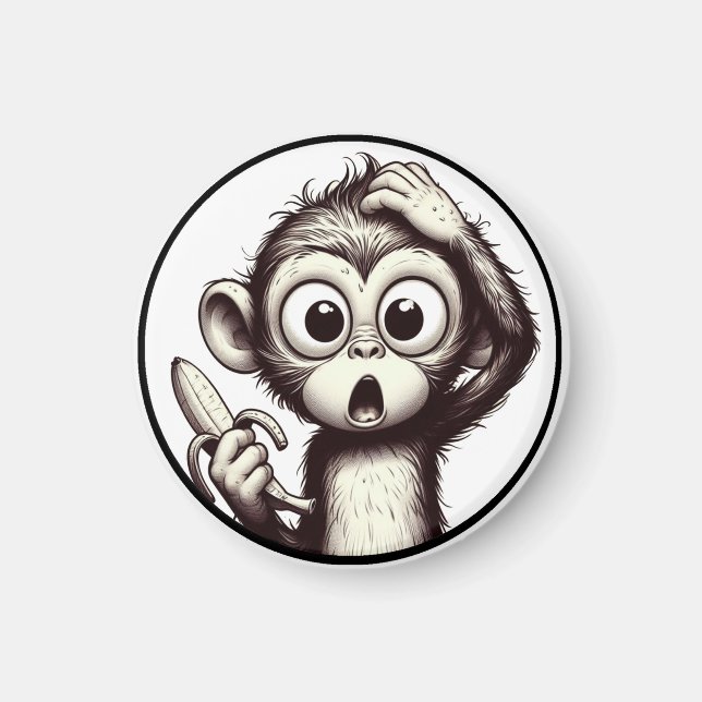 "Banana Peel Crisis Monkey" Magnet (Vorne)