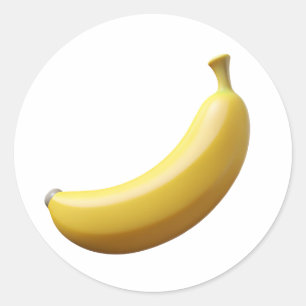 Banana Plastic 3D - Étiquette rond brillant