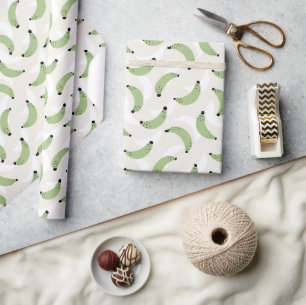 Banana Pop Sage Green Geschenkpapier