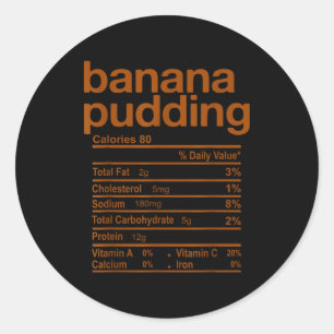 Banana-Pudding-Ernährungsfakten Lustiger Erntedank Runder Aufkleber