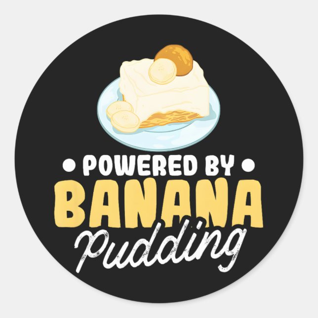 Banana Pudding Rezept Eiscreme Kuchen Kuchen Nacht Runder Aufkleber (Vorderseite)