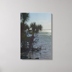 Banana River Palm Trees Painterly Leinwanddruck