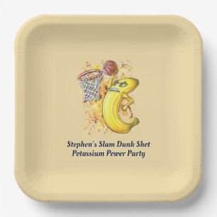 Banana Slam Dunk Shot Energetic Fruitarian Design Pappteller