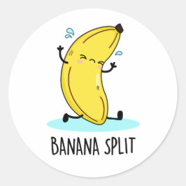 Banana Split Funny Dancing Banana Pub Runder Aufkleber