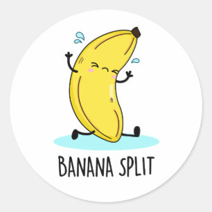 Banana Split Funny Dancing Banana Pub Runder Aufkleber
