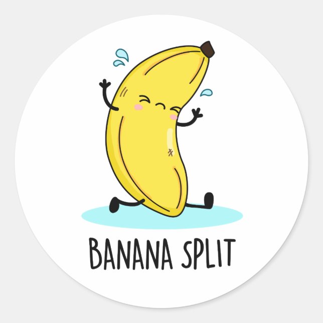 Banana Split Funny Dancing Banana Pub Runder Aufkleber (Vorderseite)