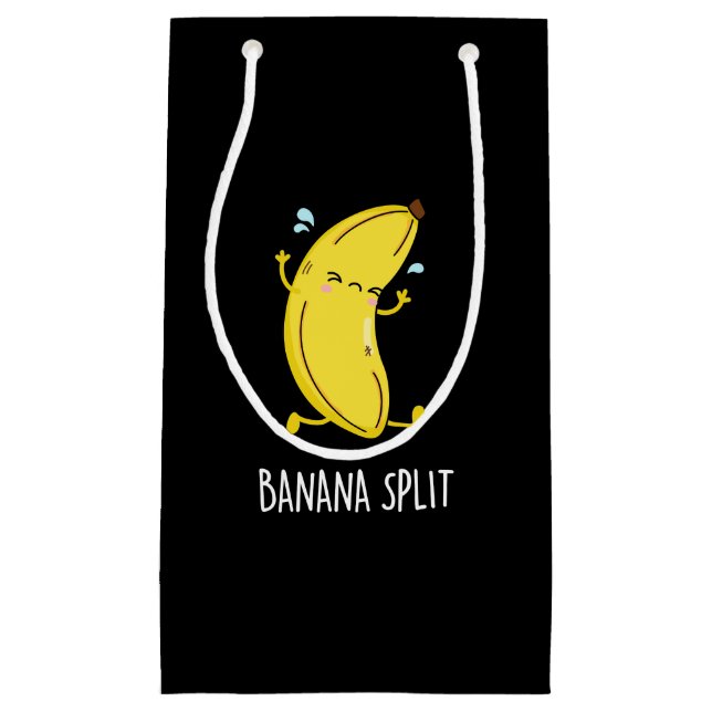 Banana Split Funny Dancing Banana Pun (Dark BG) Kleine Geschenktüte (Vorderseite)