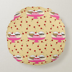 Banana Split Print Rundes Kissen
