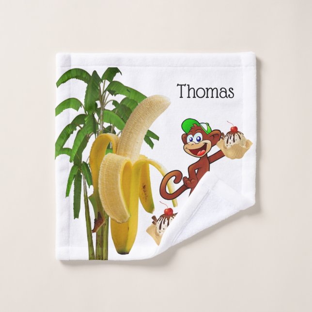 Banana Split Tree Singe Salle de bain Serveurs (Gant de toilette)