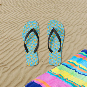 Banana Stripe Vector Muster   Türkisblau Flip Flops
