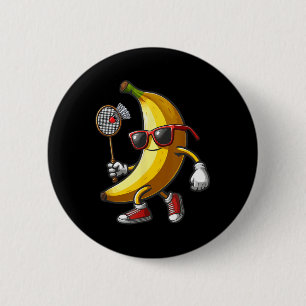 Banana Sungles Spielen Badminton Funny Frucht Spor Button