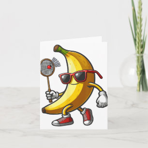 Banana Sungles Spielen Badminton Funny Frucht Spor Karte