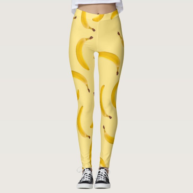 Banana Textur hellgelbe Leggings (Vorderseite)
