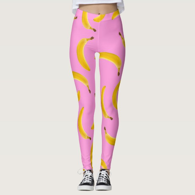 Banana Textur hellrosa Leggings (Vorderseite)