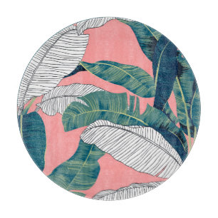 Banana Tree Botanisch: Hell rot nahtlos Schneidebrett