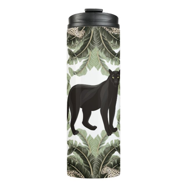 Banana Tree Cheetah Tropical Pattern Thermosbecher (Vorderseite)