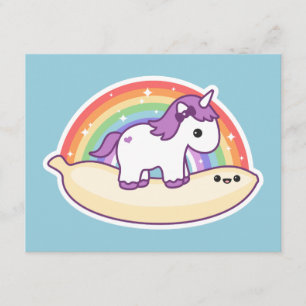 Banana Unicorn Invitations de fête d'anniversaire